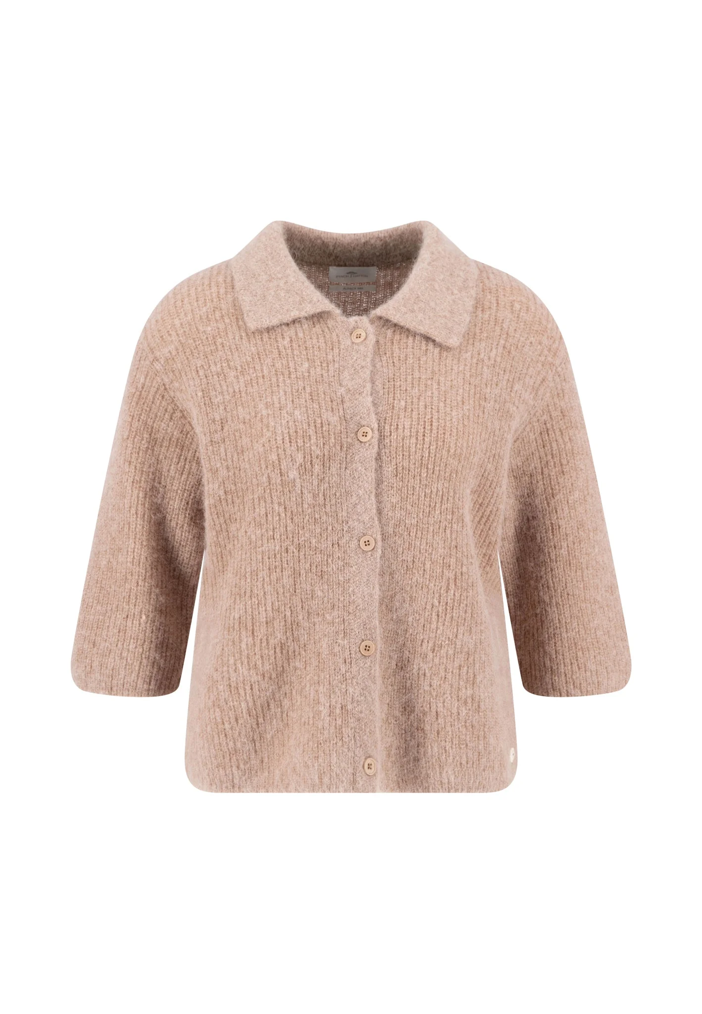 Strickjacke aus Wollmix mit Hemdkragen und 3/4-Ärmeln - Image 5