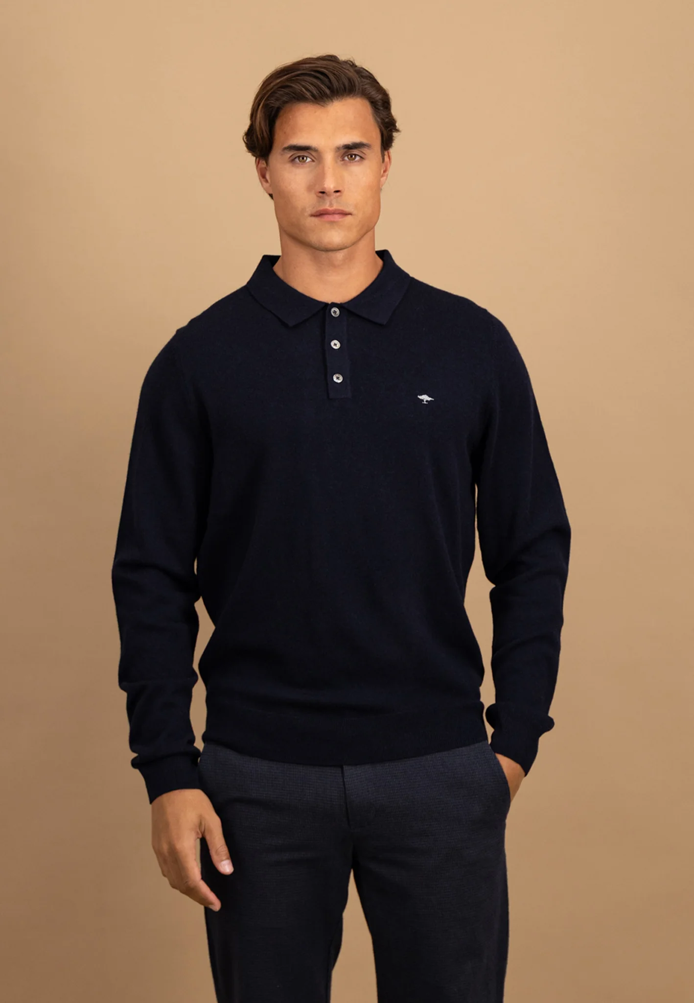 Strickpolo aus Merino-Kaschmir mit Polokragen