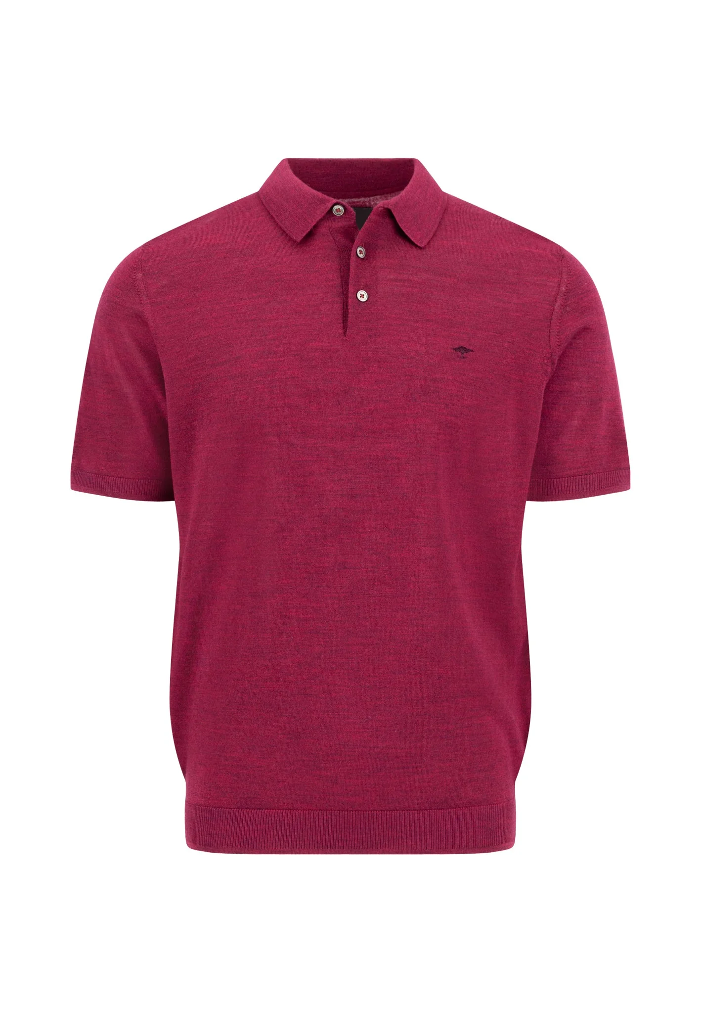 Strickpoloshirt aus Wolle mit Feinstruktur