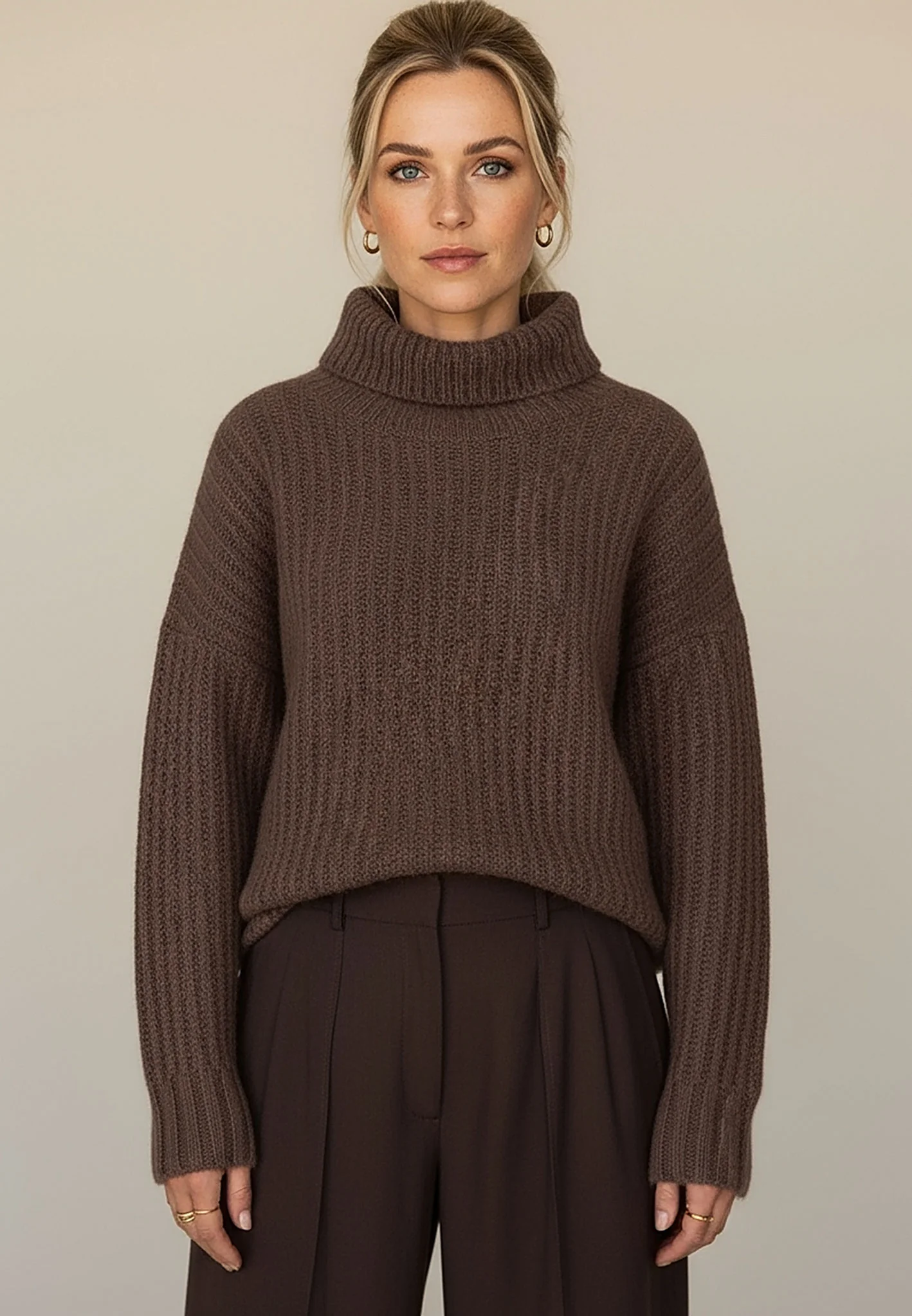 Strickpullover aus Alpaka-Wollmix mit Rollkragen
