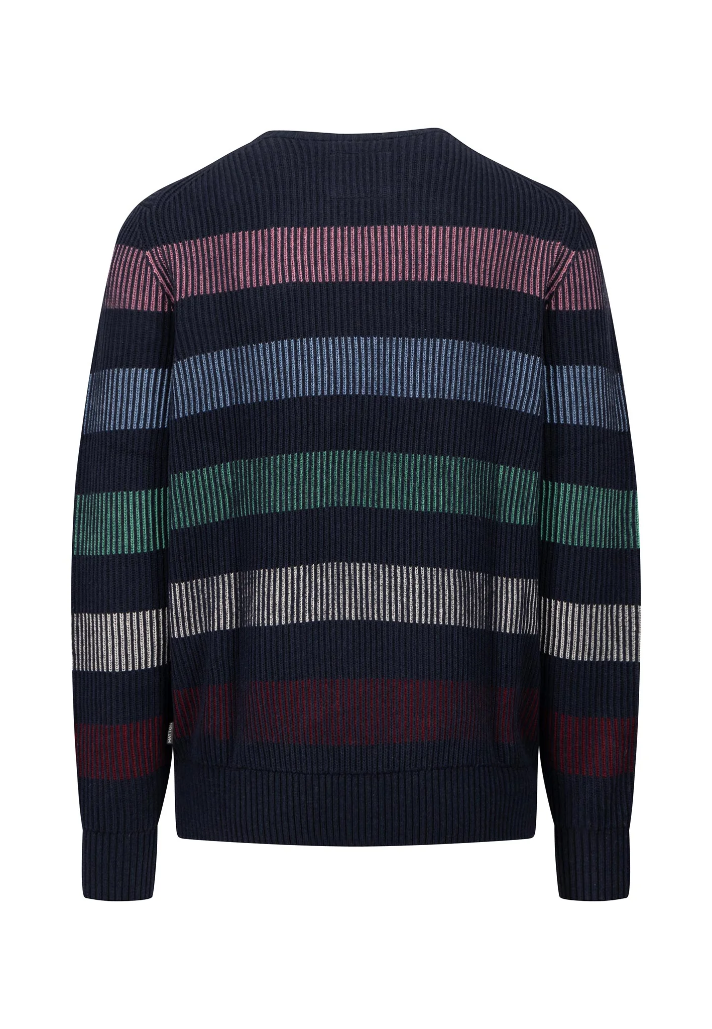 Strickpullover aus Baumwoll-Wollmix mit Multicolor-Streifen - Image 2