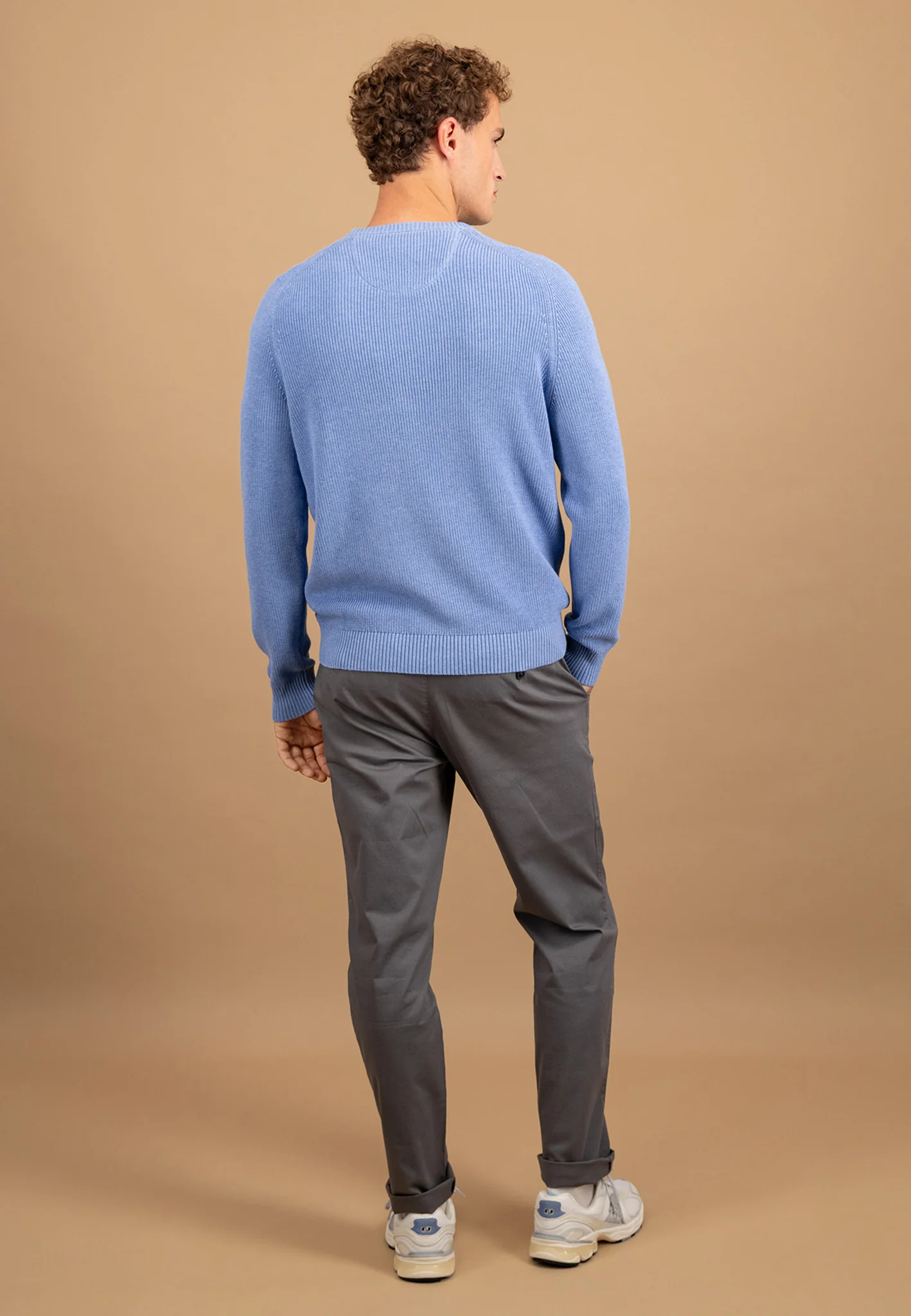 Strickpullover aus Baumwolle mit Strukturmuster und Rundhalsausschnitt - Image 9