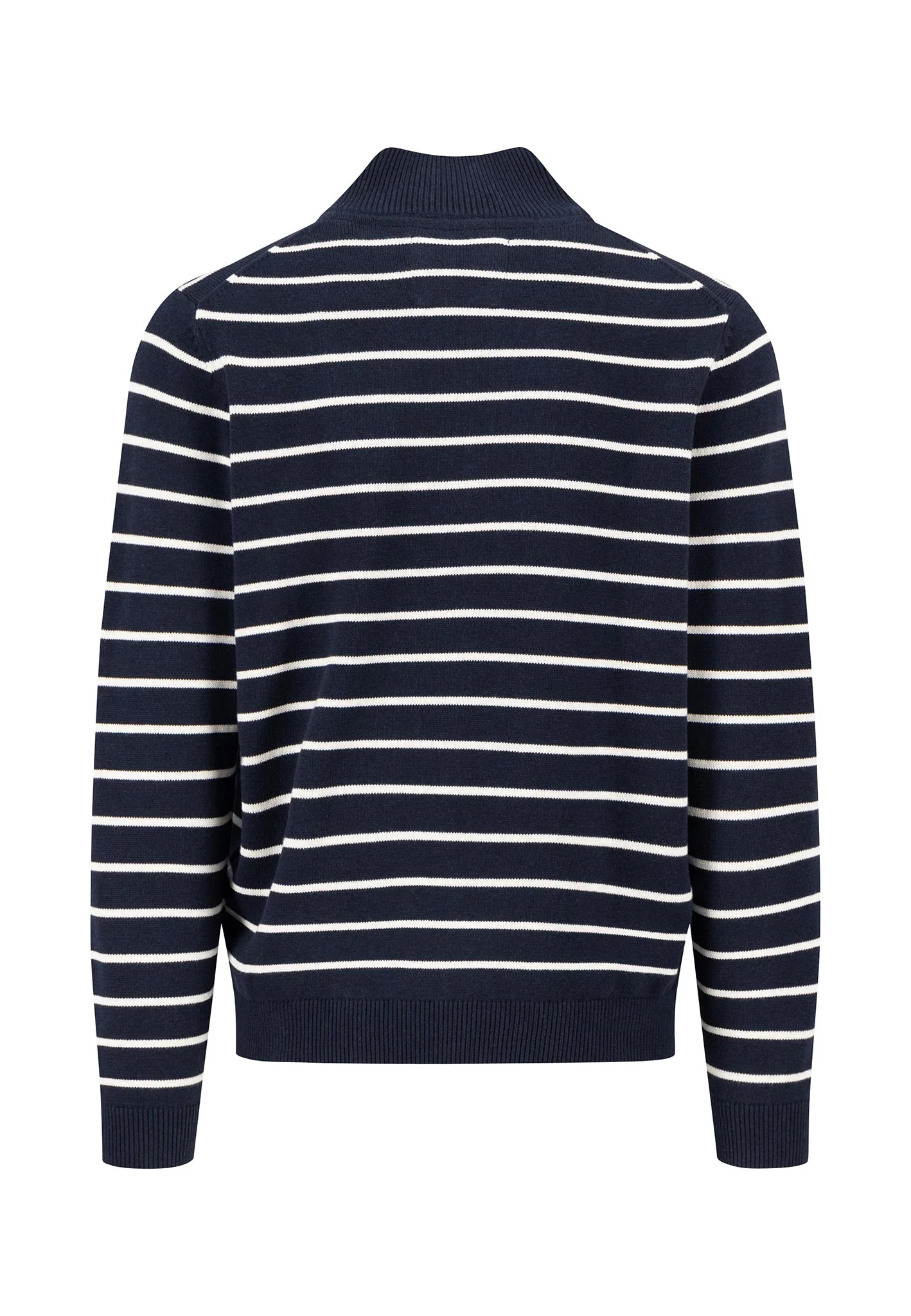Strickpullover aus Baumwolle mit Troyer Kragen und Streifen - Image 3