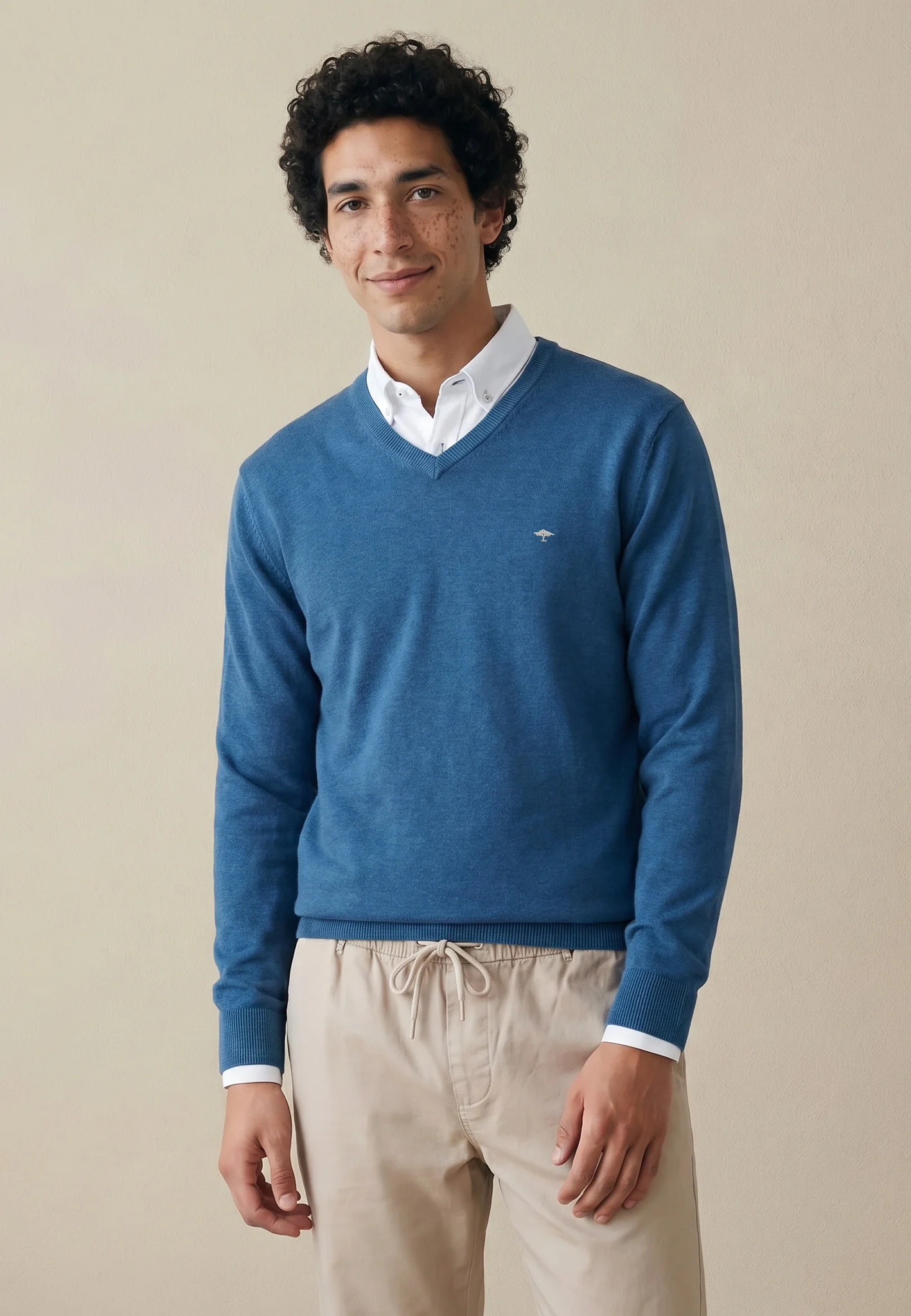 Strickpullover aus Baumwolle mit V-Ausschnitt - Image 11