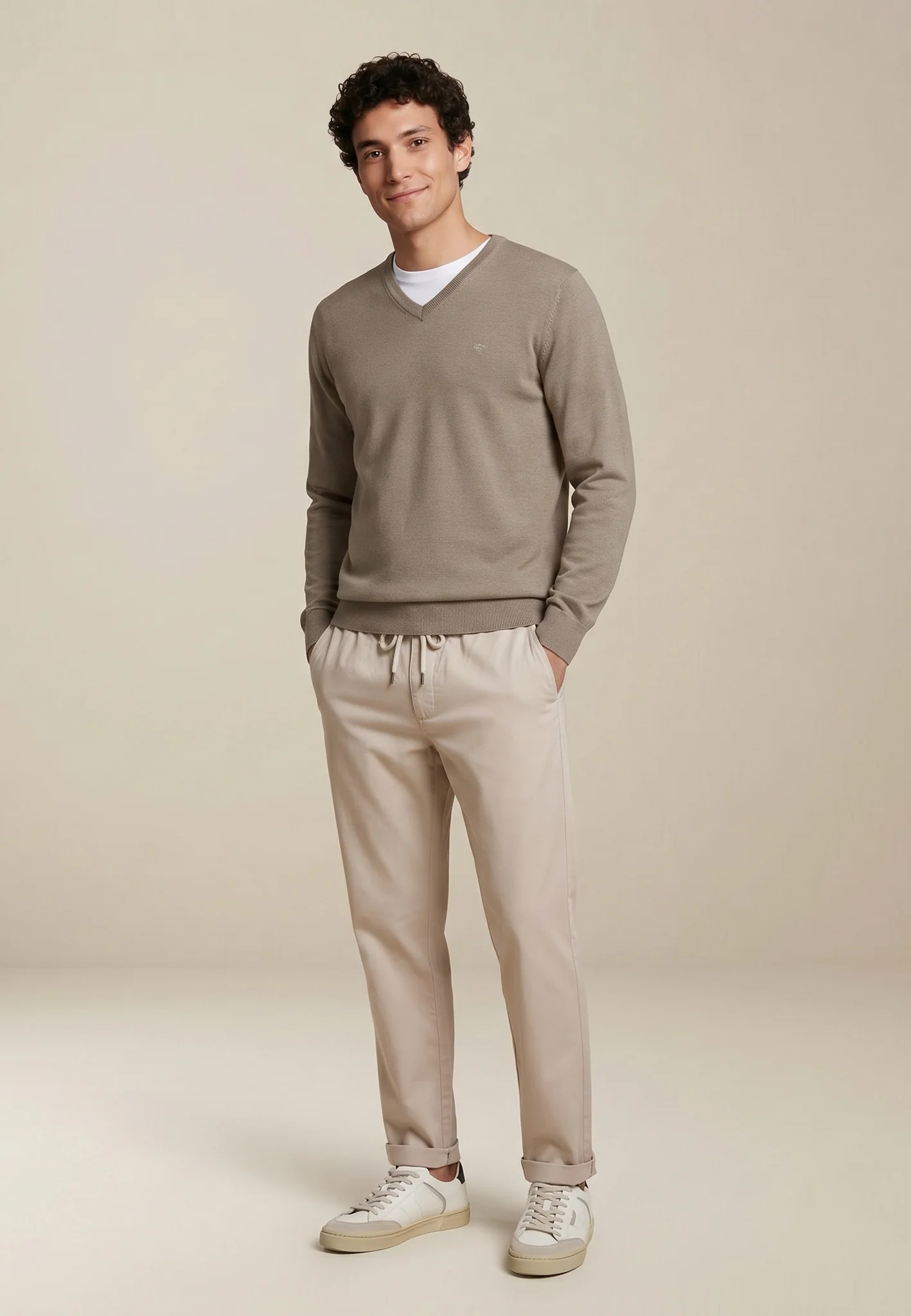Strickpullover aus Baumwolle mit V-Ausschnitt - Image 32