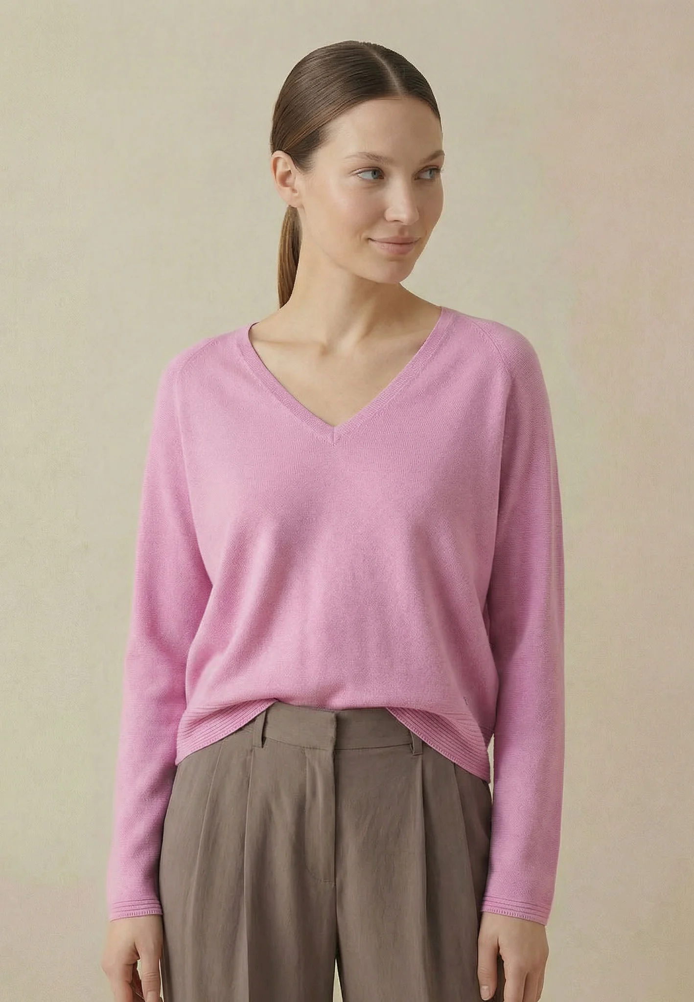 Strickpullover aus Baumwolle mit V-Ausschnitt - Image 6
