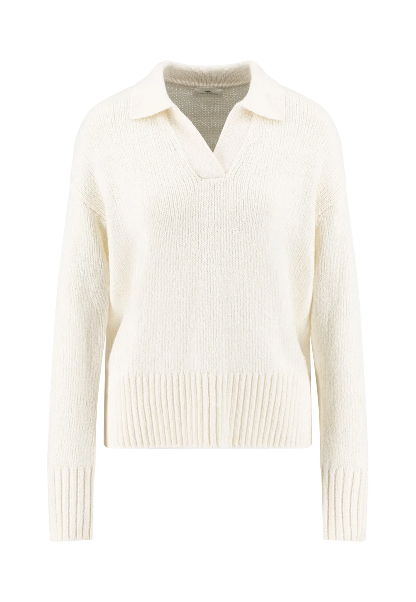 Strickpullover aus Baumwollmix mit V-Ausschnitt und Kragen - Image 10