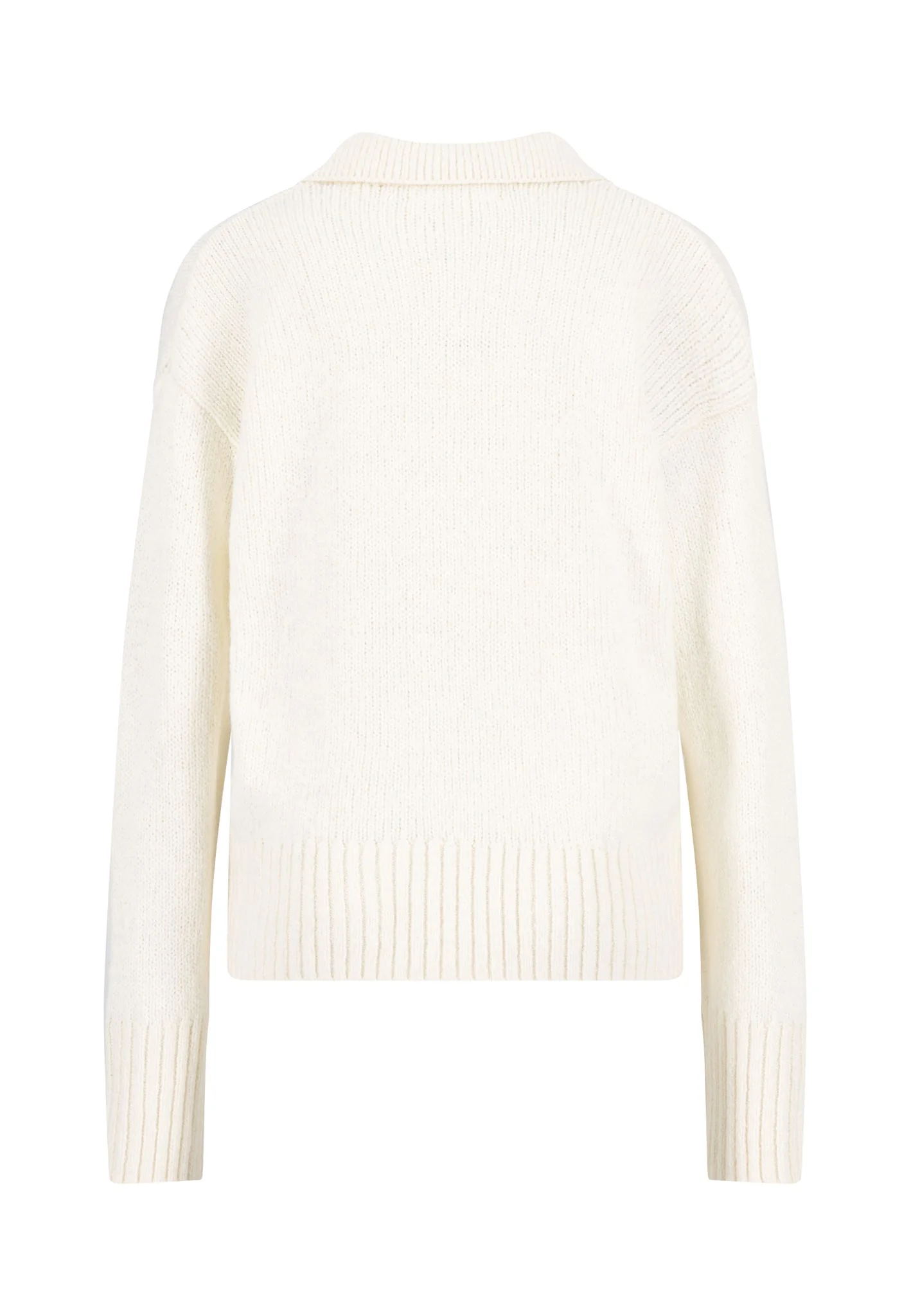 Strickpullover aus Baumwollmix mit V-Ausschnitt und Kragen - Image 11
