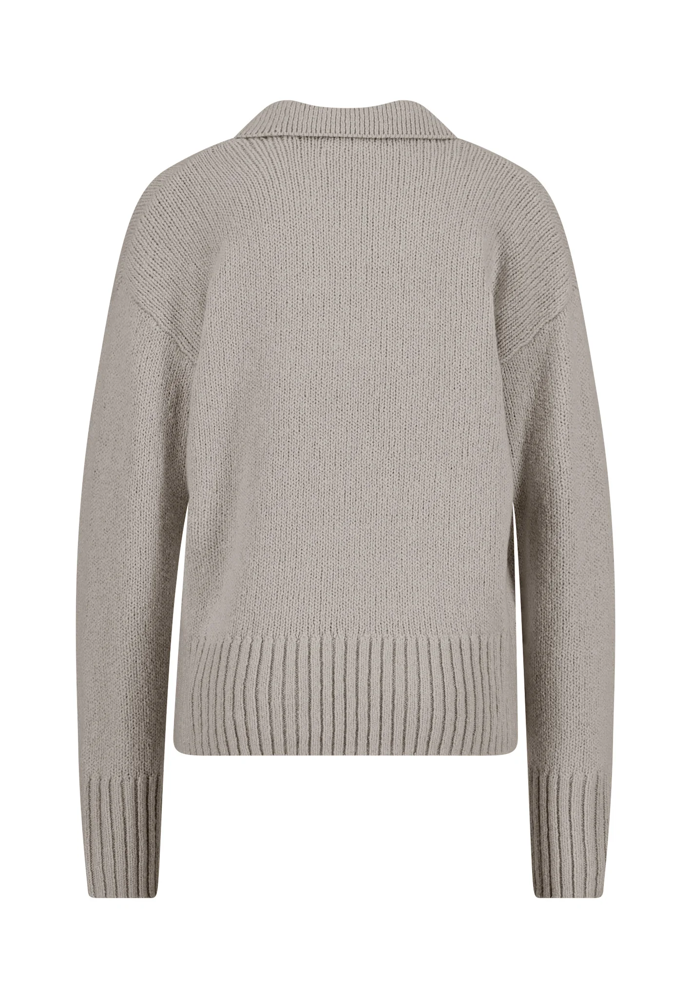 Strickpullover aus Baumwollmix mit V-Ausschnitt und Kragen - Image 16