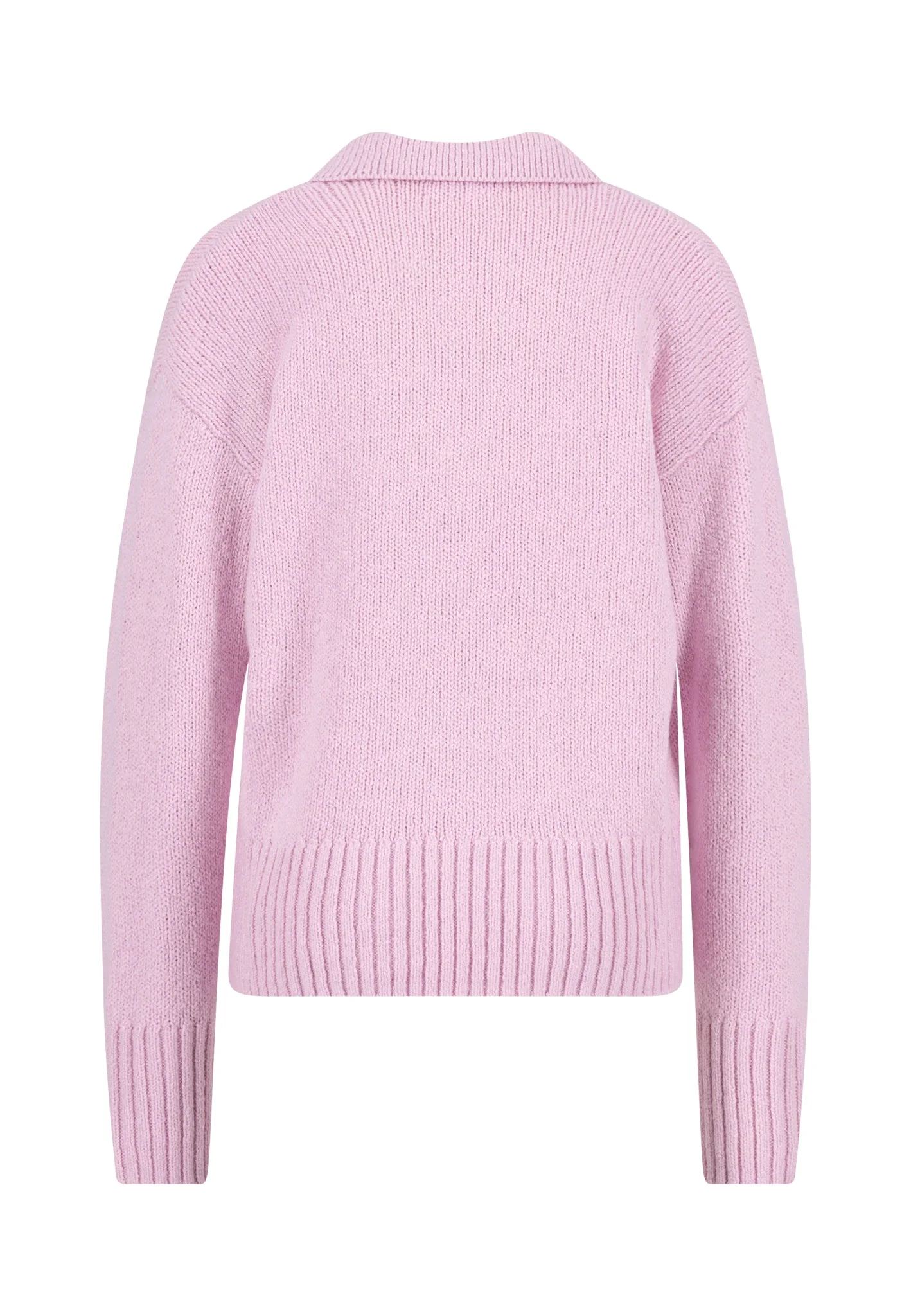 Strickpullover aus Baumwollmix mit V-Ausschnitt und Kragen - Image 6