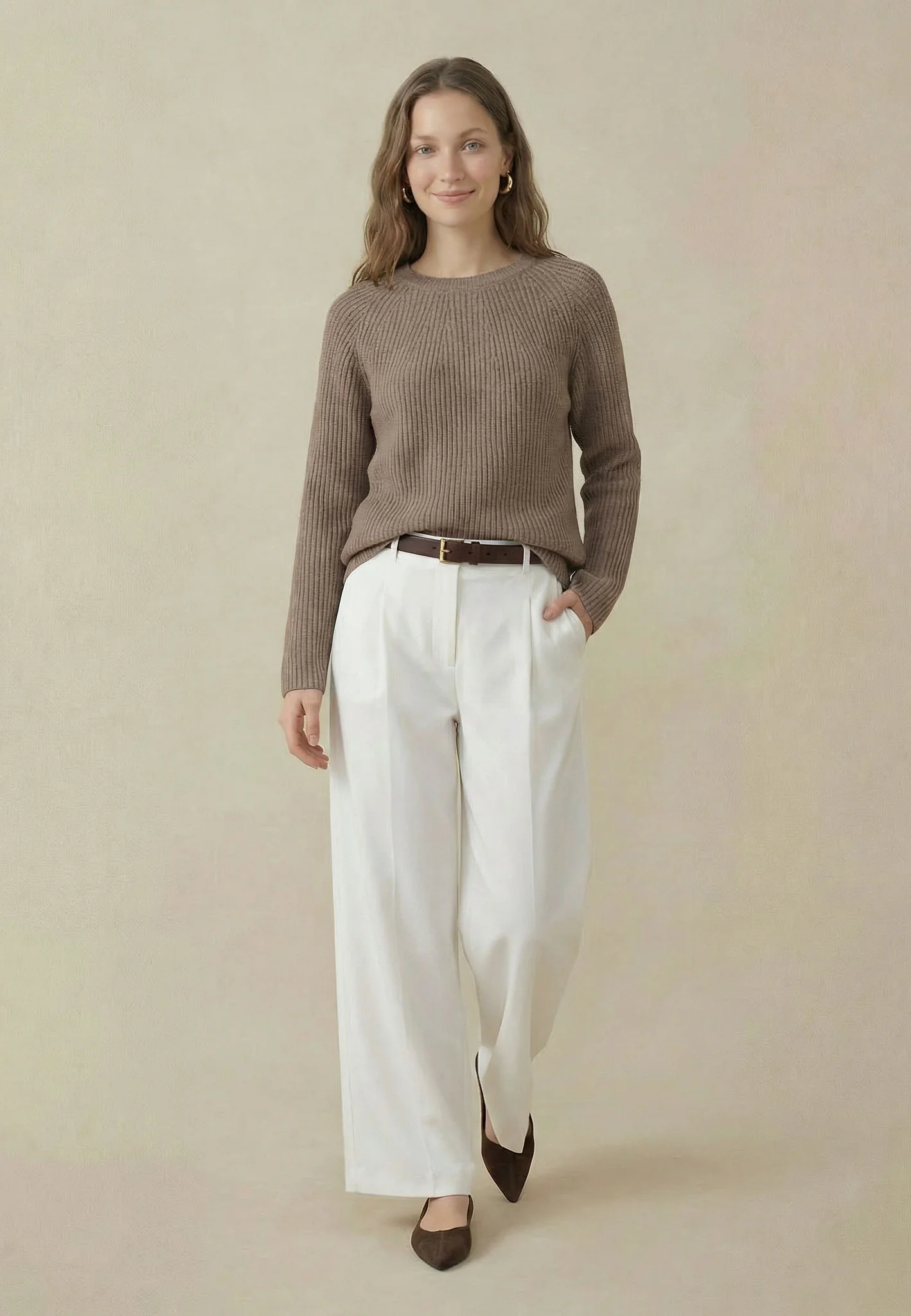 Strickpullover aus Leinen mit Rundhalsausschnitt - Image 3