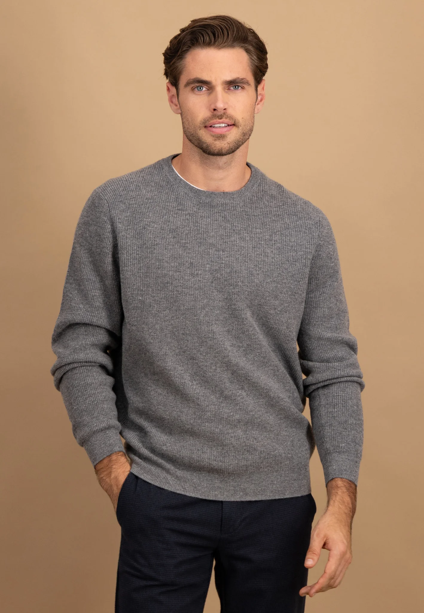 Strickpullover aus Merino-Kaschmir mit Strukturmuster