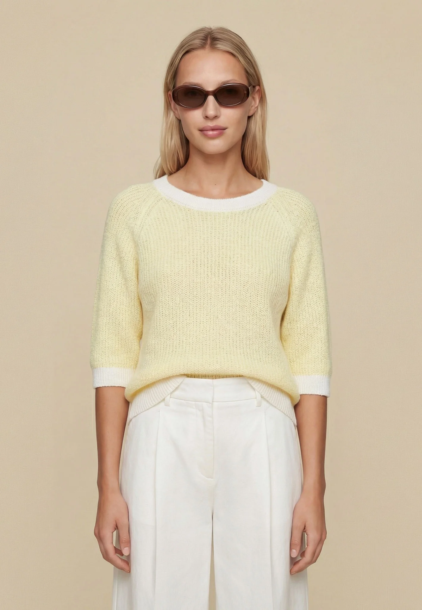 Strickpullover aus Wollmix mit Rundhalsausschnitt und 3/4-Arm - Image 6