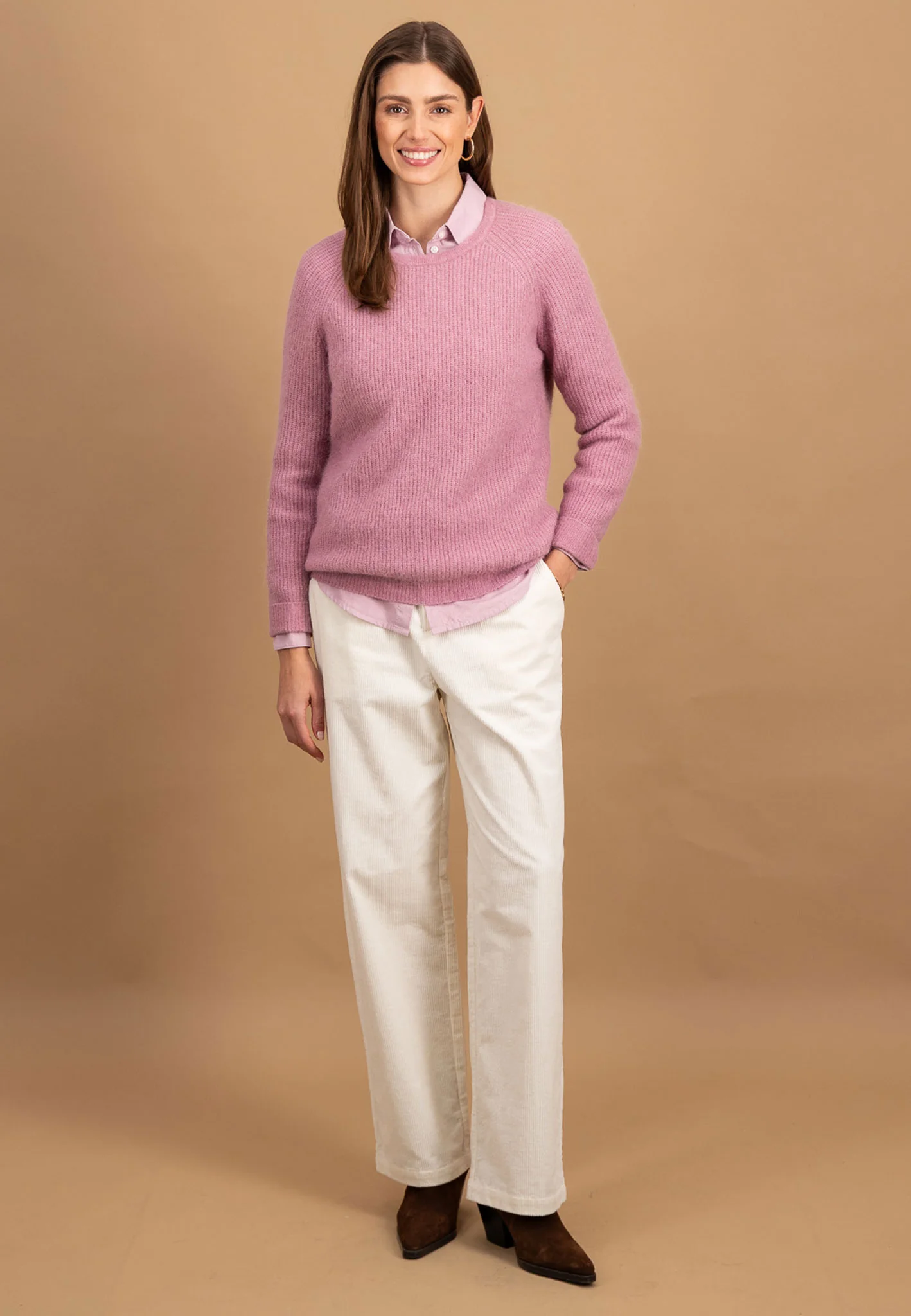 Strickpullover mit Rundhalsausschnitt im Alpaka-Wollmix - Image 8