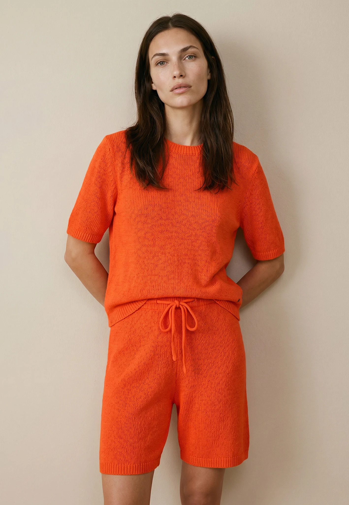 Strickshirt aus Baumwoll-Mix mit Rundhalsausschnitt