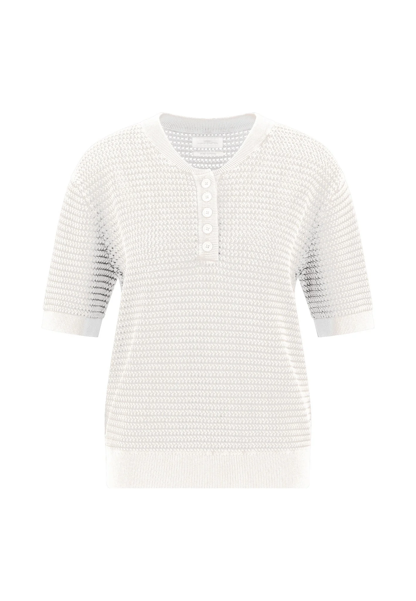 Strickshirt aus Baumwolle mit Knopfleiste und Strukturmuster - Image 4