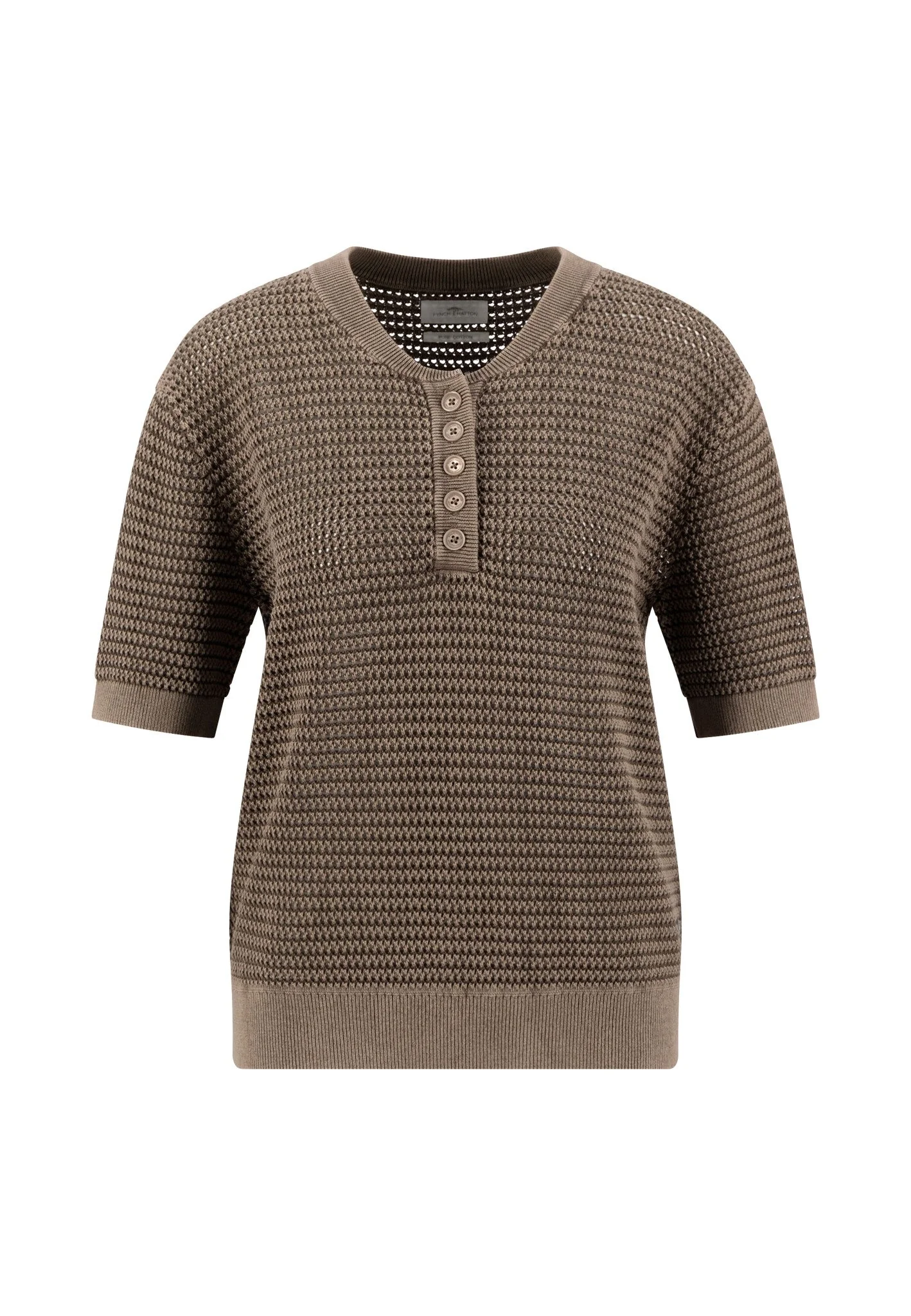 Strickshirt aus Baumwolle mit Knopfleiste und Strukturmuster - Image 9