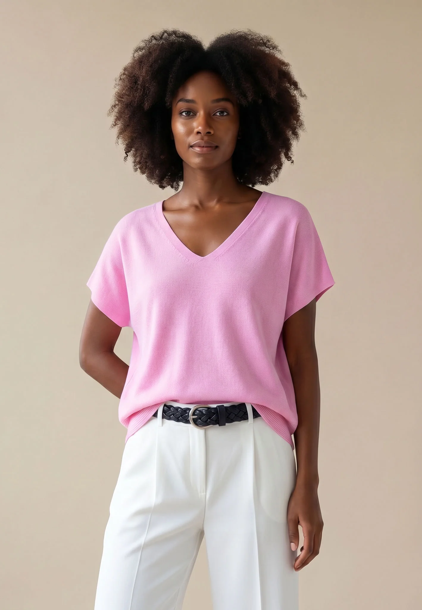 Strickshirt aus Baumwolle mit V-Ausschnitt - Image 11