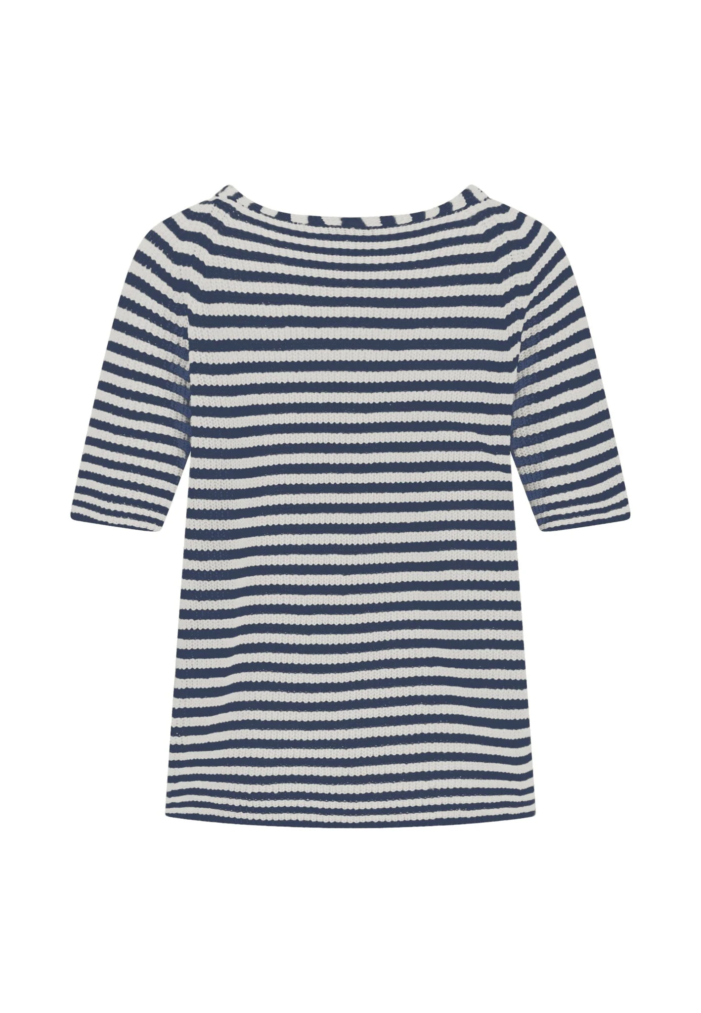Strickshirt aus Leinen mit Streifenmuster und V-Ausschnitt - Image 10