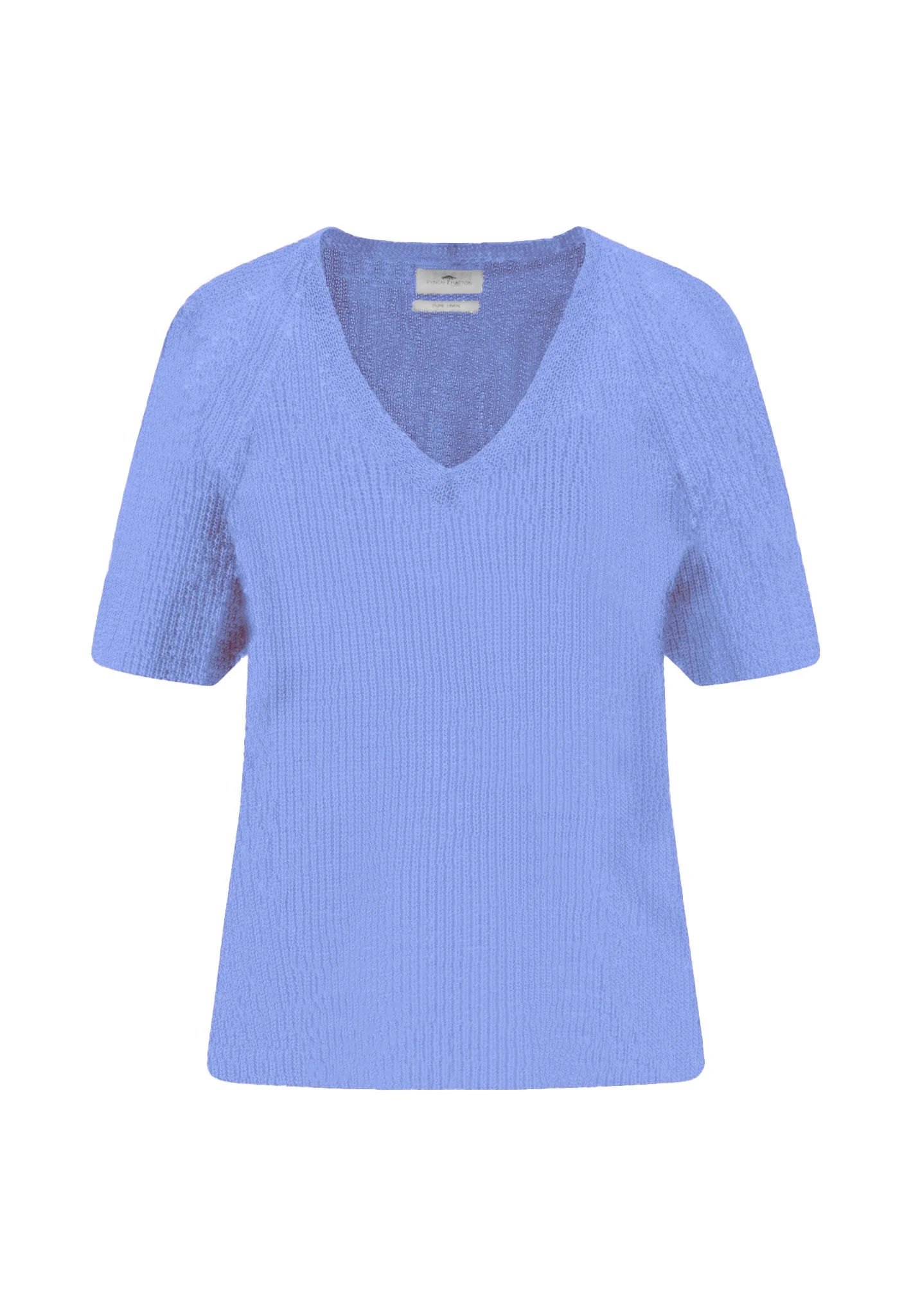 Strickshirt aus Leinen mit V-Ausschnitt und Rippstruktur - Image 9