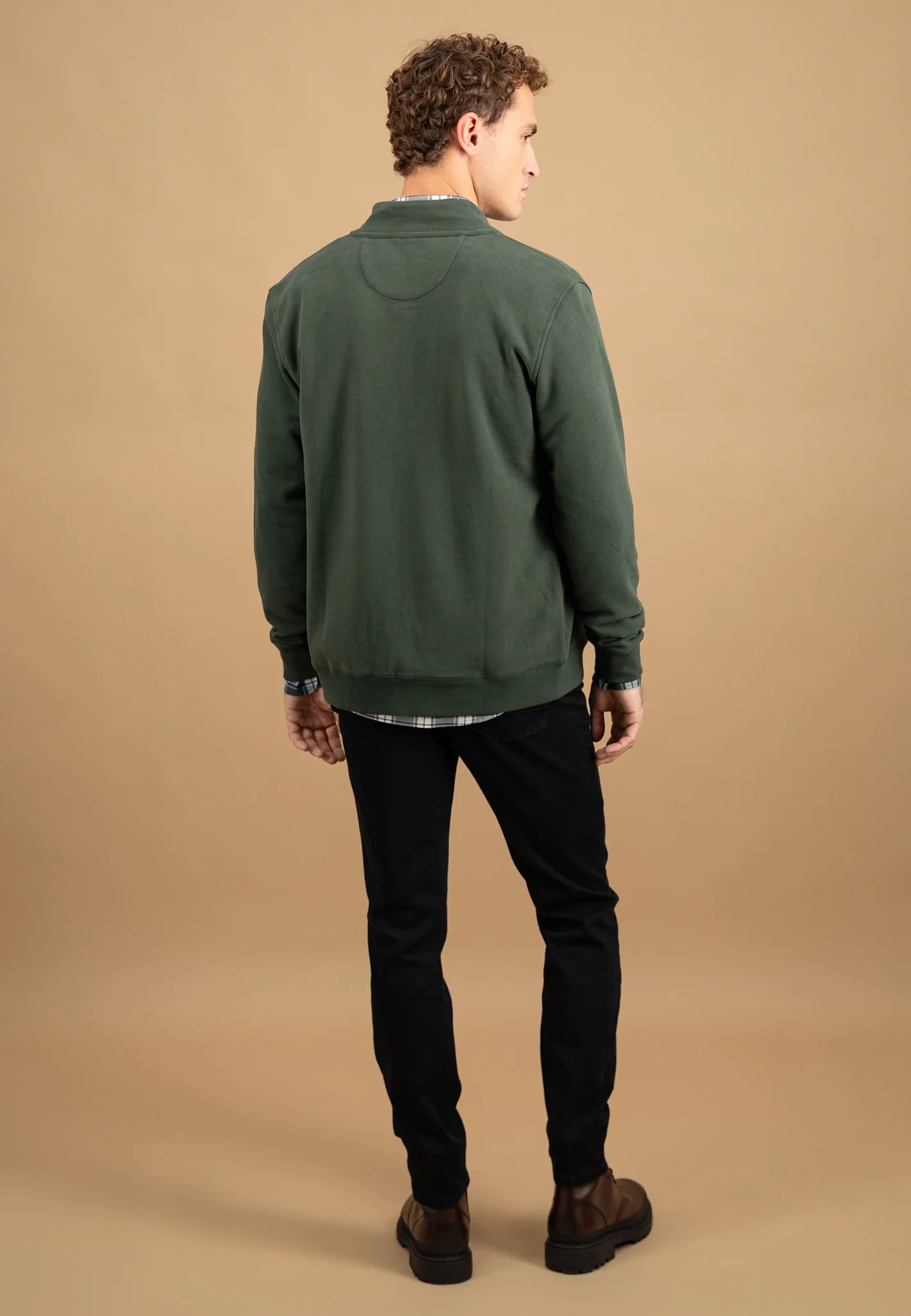 Sweatjacke aus Baumwolle mit Stehkragen und Reißverschluss - Image 3