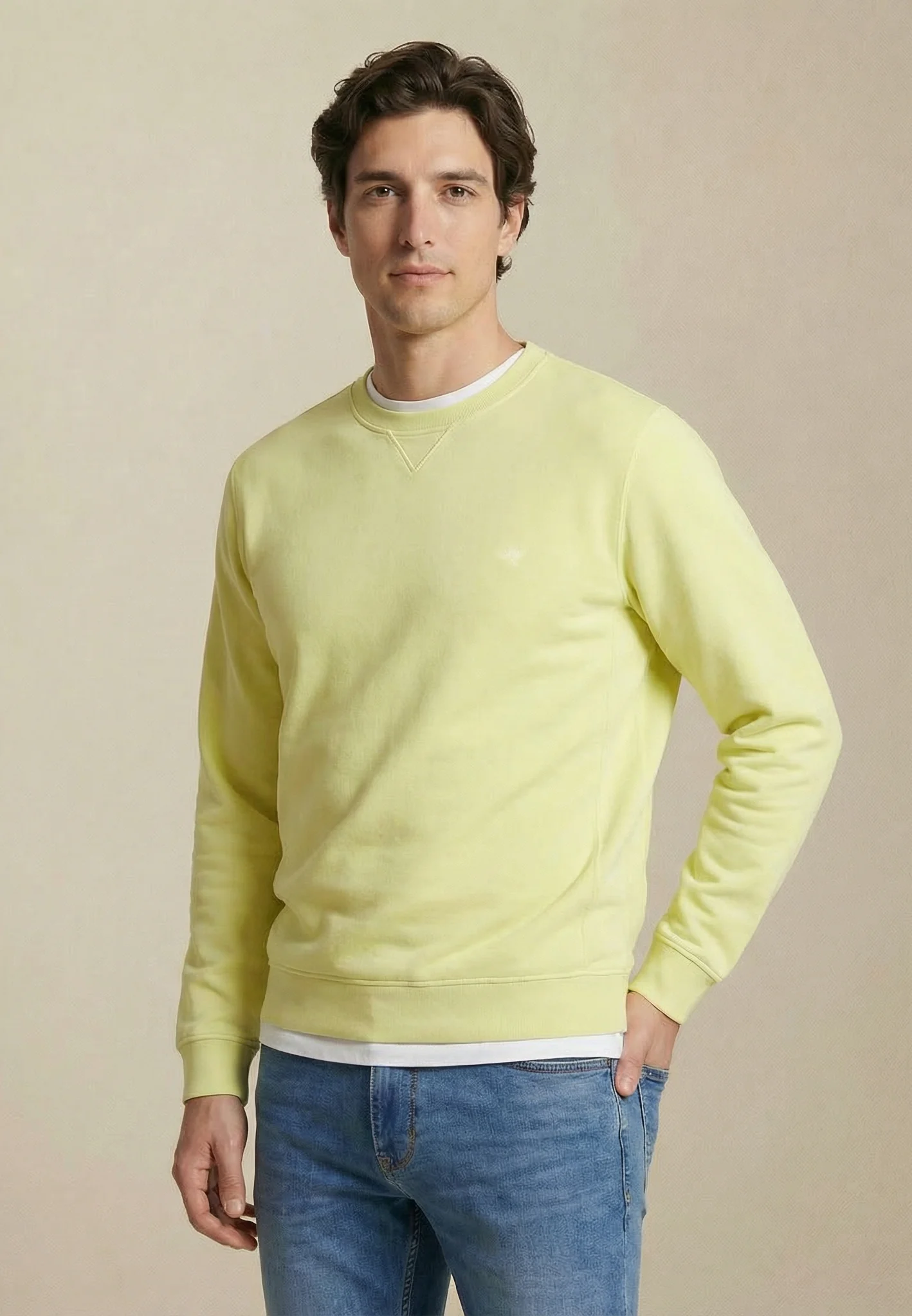 Sweatshirt aus reiner Baumwolle mit V-Einsatz am Kragen - Image 16