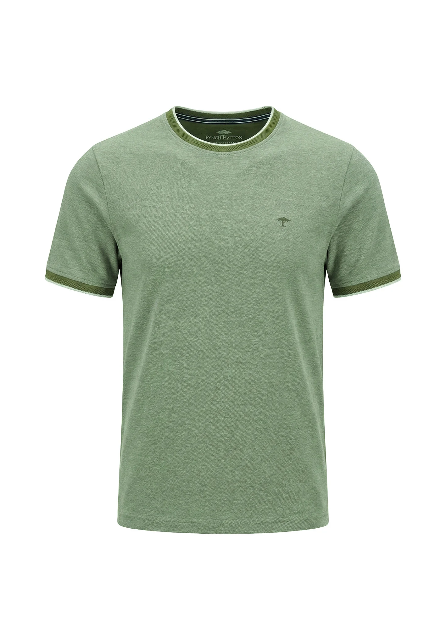 T-Shirt aus Baumwolle mit Kontrastabschlüssen und Rundhalsausschnitt - Image 4