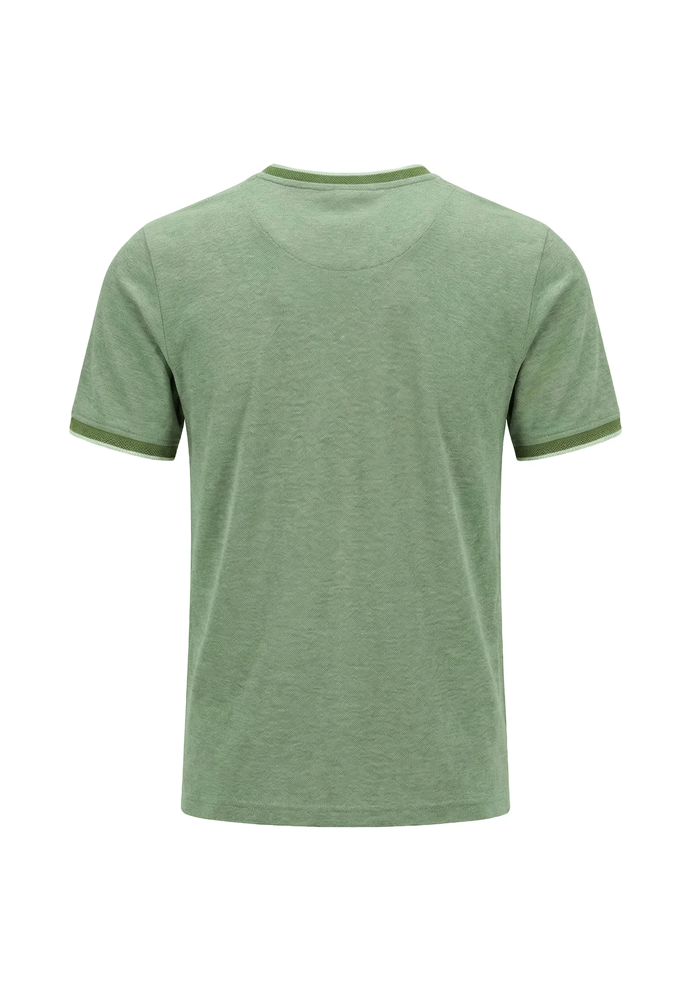 T-Shirt aus Baumwolle mit Kontrastabschlüssen und Rundhalsausschnitt - Image 5
