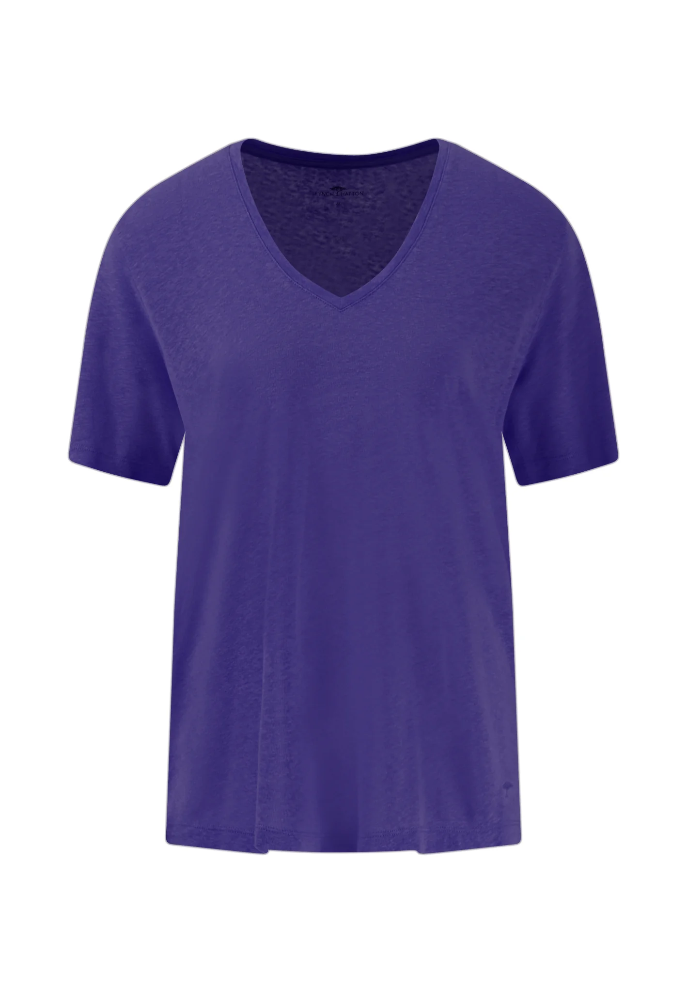 T-Shirt aus Leinen-Viskose-Mix mit V-Ausschnitt - Image 5