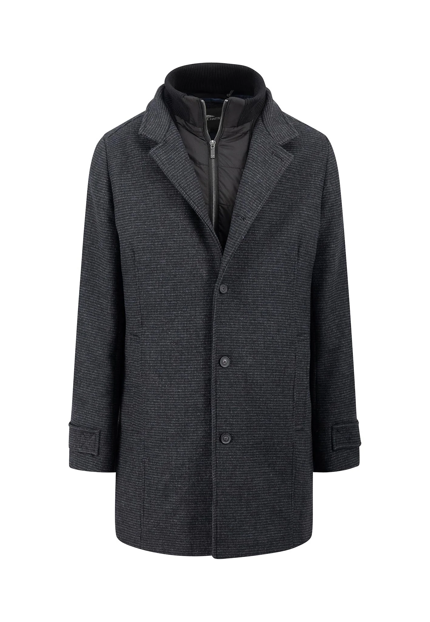Tweed Mantel aus Woll-Mix mit Innenfutter