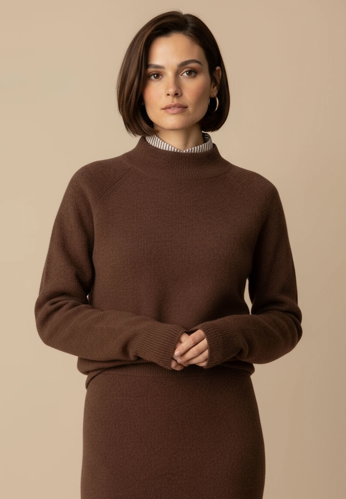 Wollpullover aus reiner Wolle mit Stehkragen